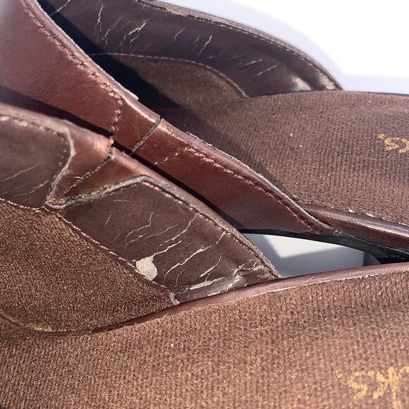 Clarks England MINGLE Dark Brown Leather Open-Back Heel Clogs Women's Size 8M - Picture 7 of 8